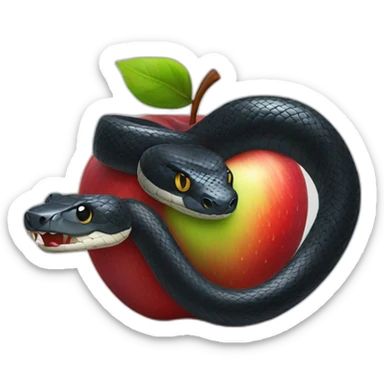 black snake with an apple sticker