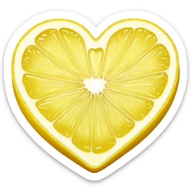 Realistic heart shaped lemon slice. sticker
