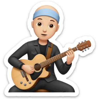 guitar player bald sticker