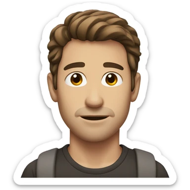 man with short brown hair and no facial hair sticker