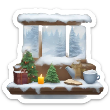 Cozy winter window sticker