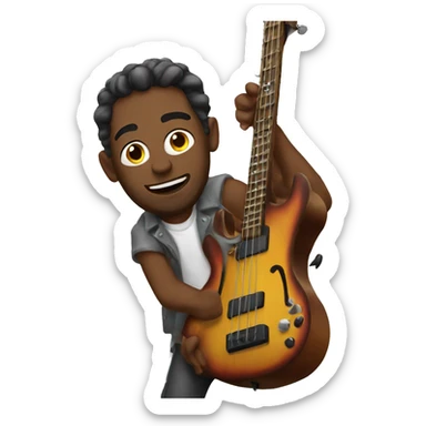God playing bass sticker