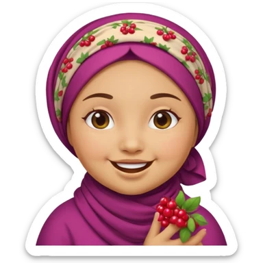 Cute emoji female chubby with a berry she is tan and moroccan  sticker