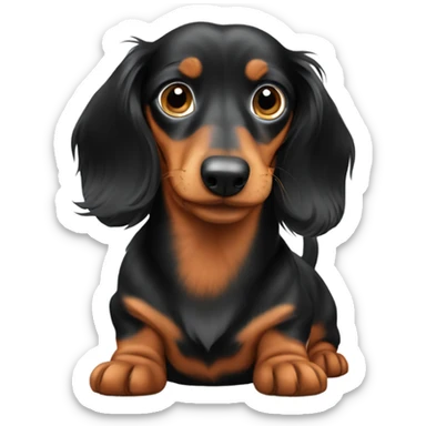 long hair mini dachshund  sticker