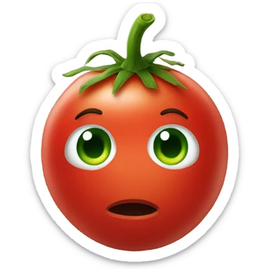 Straight faced tomato sticker