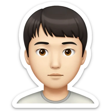 asian with two bangs a guy with big forehead sticker