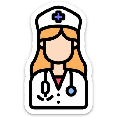 nurse with stethoscope sticker