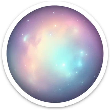 Pastel white iridescent nebula gradient orb sticker