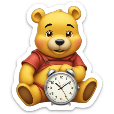 viinie pooh looks at watch sticker