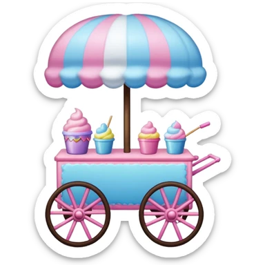 Cotton Candy cart
 sticker