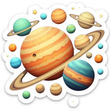 Vintage Planets comet streak motion blur sticker