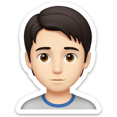 Boy with middle part dark hair  sticker