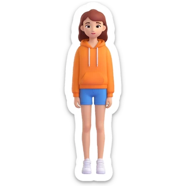 full body modern teenage girl sticker