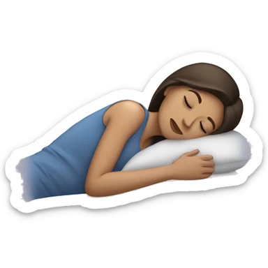 sleeping woman brunette with zzz sticker