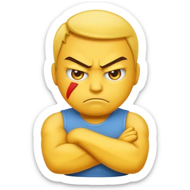 Emoji enojado con los brazos cruzados  sticker