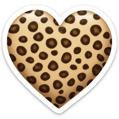 Leopard heart sticker