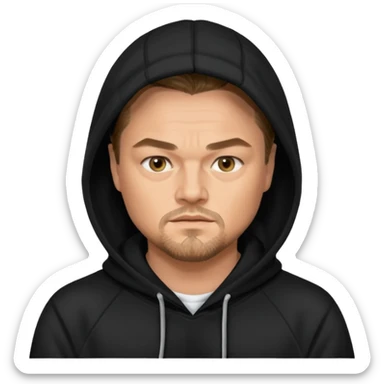 leonardo di caprio wears black hoodie sticker