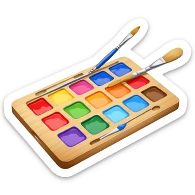 Palette with brush sticker