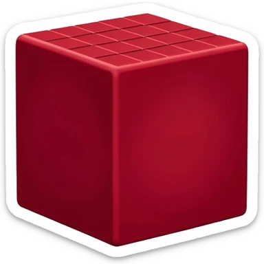 A cube made of a one thousand dark red cubes  sticker