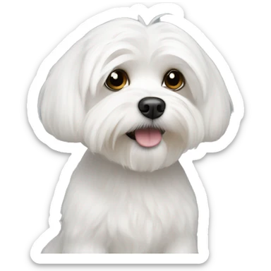 A small white maltese sticker