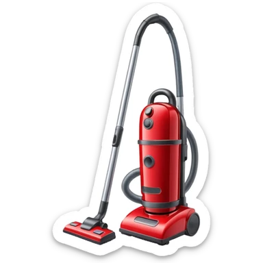 traditional upright red vacuum cleaner sticker