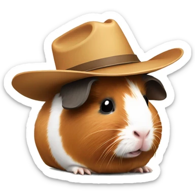 Guinea pig with a cowboy hat sticker