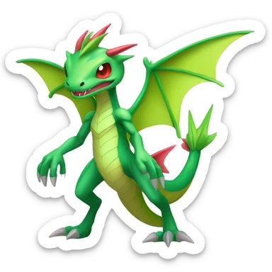 Full body sharp edgy shiny punk colorful Fairy-Flygon-Scyther-grovyle sticker
