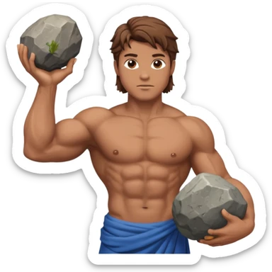 Atlas the greek god with a A big rock and shirt Without a hole WITH BROWN HAIR sticker