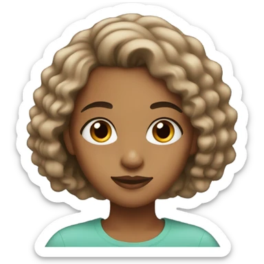 mixed girl with big brown eyes  sticker