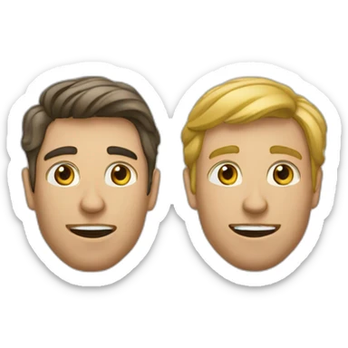 Deux gens qui se font l'amoir sticker