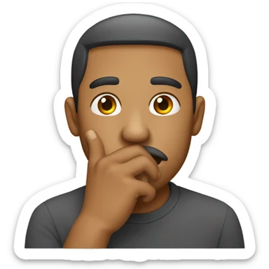 the guy put his hand over his mouth sticker