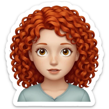 kıvırcık kızıl saçlı kız sticker