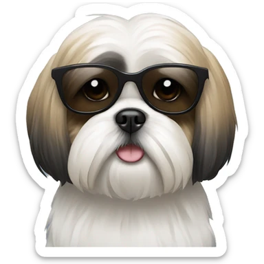 shih tzu with sunglasses sticker