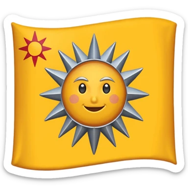 Majestic 8-pointed Sun Medieval Banner heraldry flag sticker