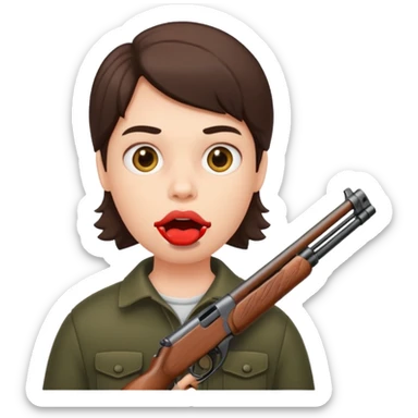 Shotgun in mout sticker