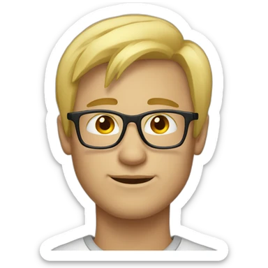 man face with blonde hair and spects  sticker