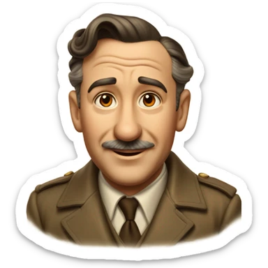 Photorealistic Walt Disney in 1944 Europe sticker