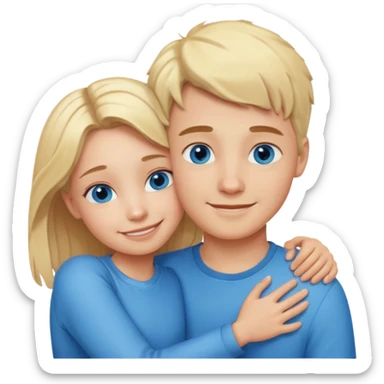 Boy and girl hugging each other in love sticker