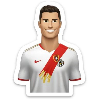 Cristiano Ronaldo avec le drapeaux les l Albanie sur les mains sticker