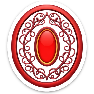 Red glowing oval shaped portal with black vines around it sticker