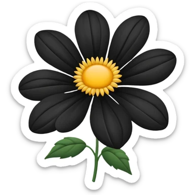 Black flower emoji sticker