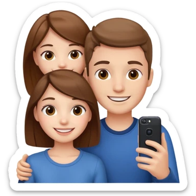 a girl and a boy smiling for a selfie sticker