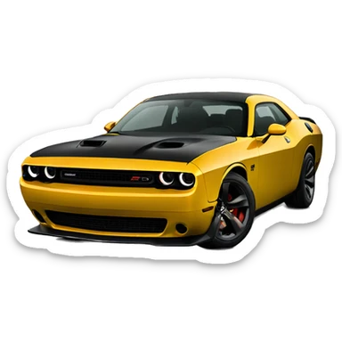 Dodge Challenger hellcat 2024 black front view sticker