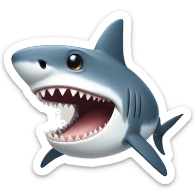 A shark with a humans tooth sticker