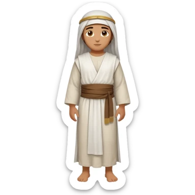 fullbody Middle Eastern innkeeper from Jerusalem, 1st century, tunic and sash, no head covering, no religious symbols sticker