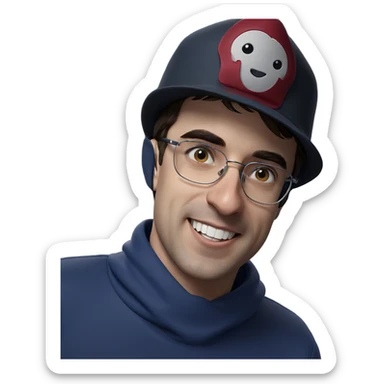 boy in hat smiling sticker