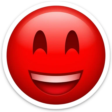 Red emoji with smile face sticker