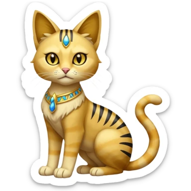 Meowth-Bastet-Fakémon-hybrid-creature (full body)  sticker