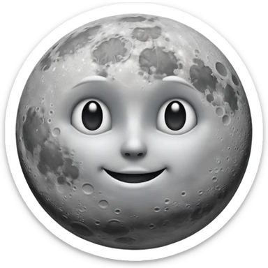 Real moon does not have eyes or mouse sticker