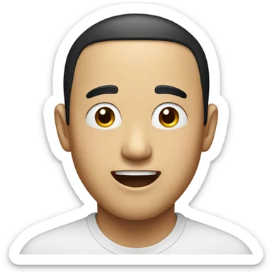 Smiling Chinese man have a surprised sticker